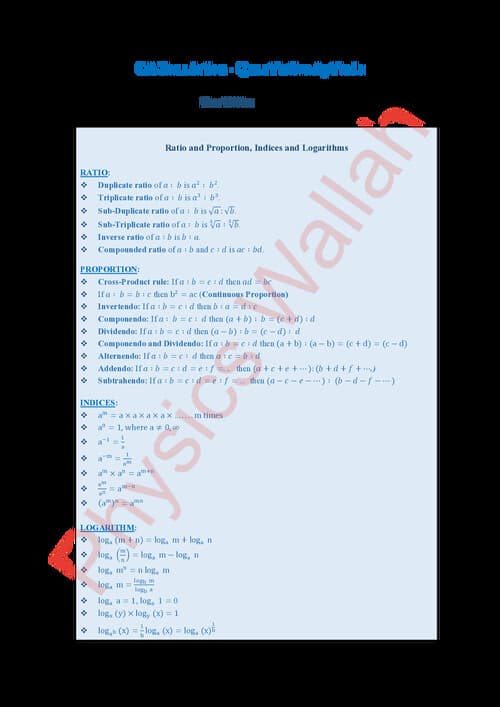 First page of All QA MOST IMPORTANT FORMULAS BY PW