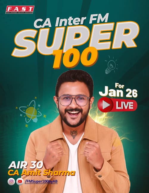 First page of Ca inter super 100 question for FM -CA AMIT SHARMA