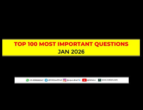First page of Accounts top 100 most important question from ICAI sm ca inter JAN26