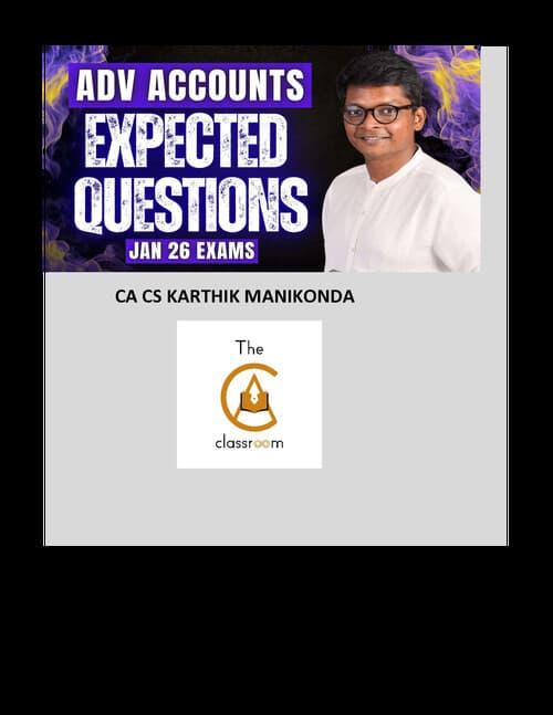 First page of Advance accounts expected question for JAN26 ca inter