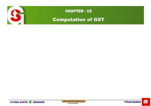First page of GST chapter-15 computation of gst mcq for ca inter