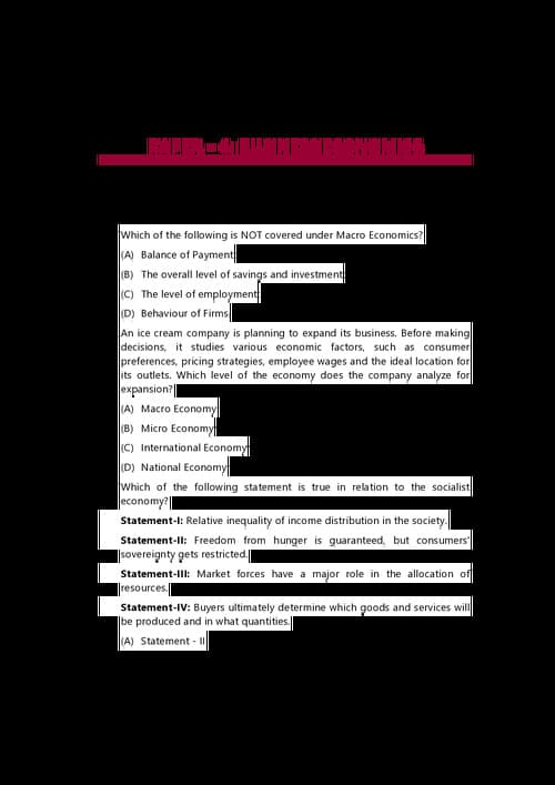 First page of Business economics september 2025 suggested answers..