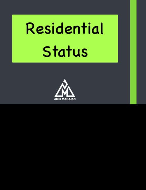First page of Residential Status notes by CA Amit Mahajan Sir for Jan 26.