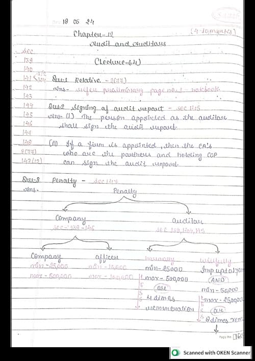 First page of Audit & Auditors Handwritten Notes - CA Abhishek Bansal Best Revision & Summary Notes !