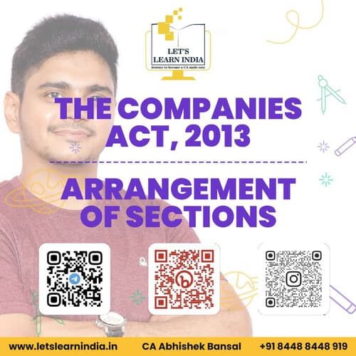 First page of Companies Act 2013 Sections List - CA Abhishek Bansal All the sections covered !