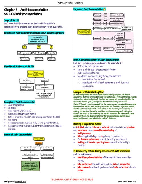 First page of Audit Chp 6 short notes by Neeraj Arora.