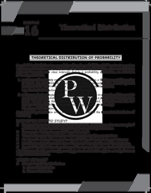 First page of Pw theoretical distribution detailed notes