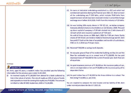 First page of Total Income Additional questions by CA Amit Mahajan Sir for Jan 26.