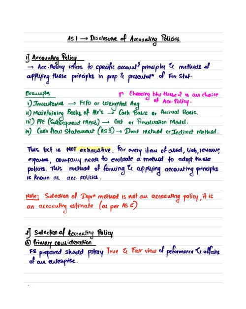 First page of ADVANCED ACCOUNTING AS 01 - Disclosure of Accounting Policies