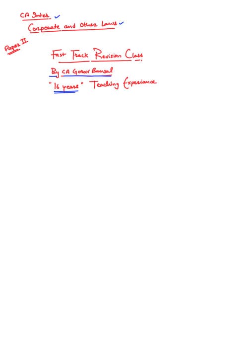 First page of Quick revision notes by CA CS CMA Gorav Bansal
