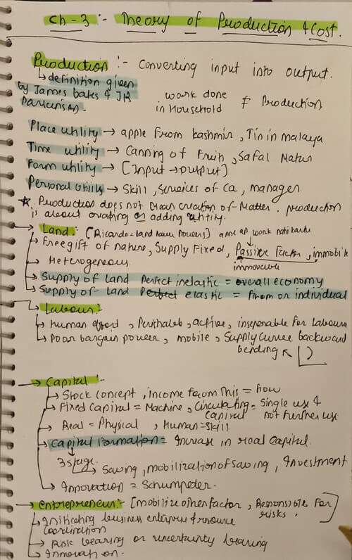 First page of Ch 3 handwritten notes.... For revision