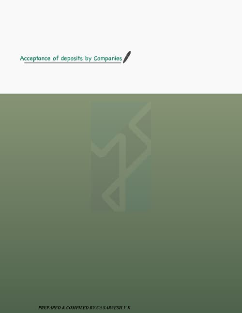 First page of Acceptance of deposit by companies
