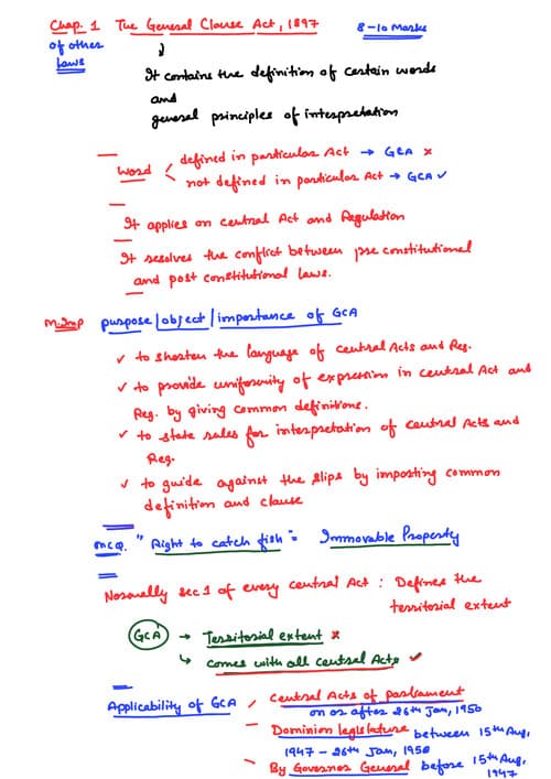 First page of GCA 1897 - quick notes by CA CS CMA Gorav Bansal