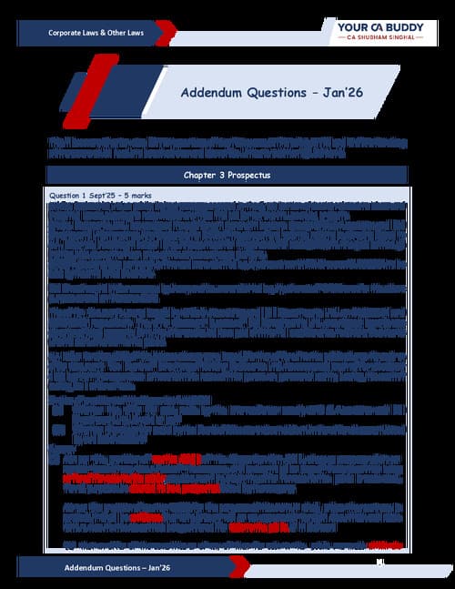 First page of Law Addendum Sheet Jan 26 Exam - Shubham Singhal