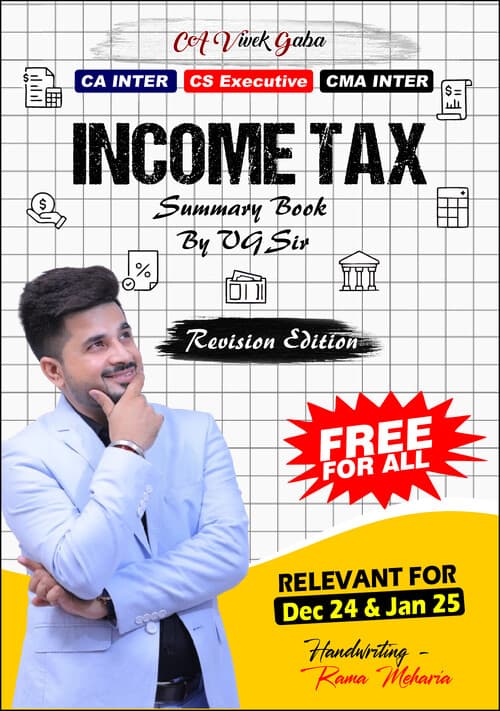 First page of Income tax handwritten notes by CA Vivek Gaba sir for Jan 26.