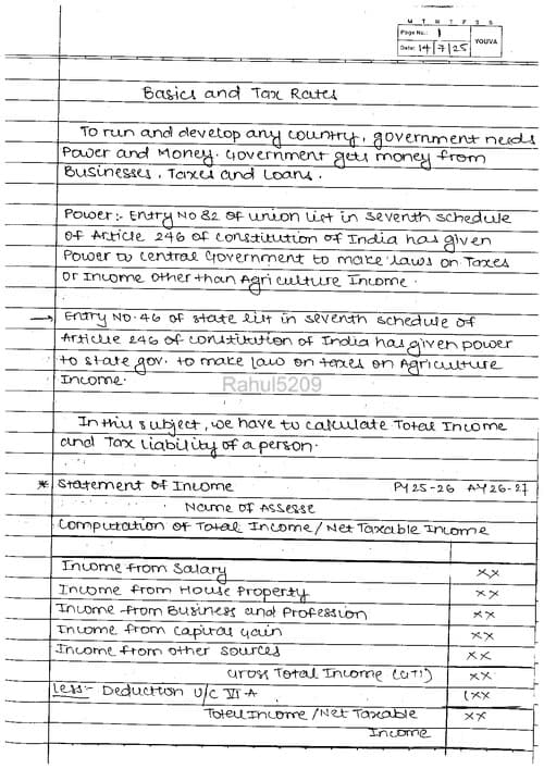 First page of TAXATION - Presenting to you the latest handouts, fully amended by "Bhanwar Borana Sir". Follow to stay updated. For MAY 2026 Aspirants.