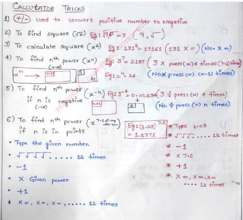First page of Calculator tricks by anurag chouhan sirr!! Relevant for jan 26 examination and onwards examination
