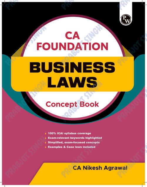 First page of CA FOUNDATION BUSINESS LAW PW BUSINESS LAW CONCEPT BOOK