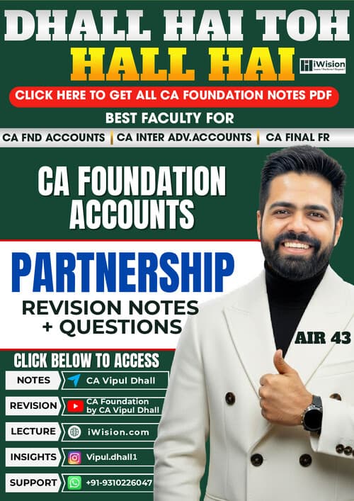 First page of Ca foundation accounts Partnership notes by ca vipul dhall