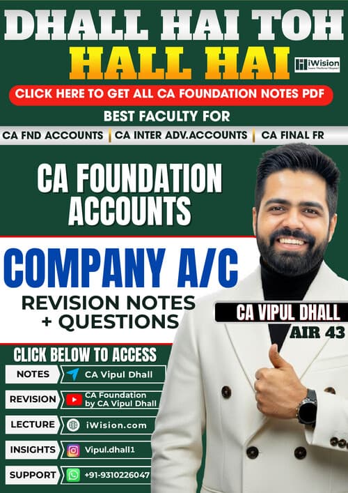 First page of Ca foundation company accounts notes by ca vipul dhall