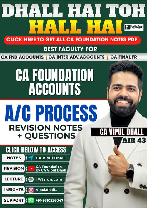 First page of Accounting process notes by CA Vipul dhall