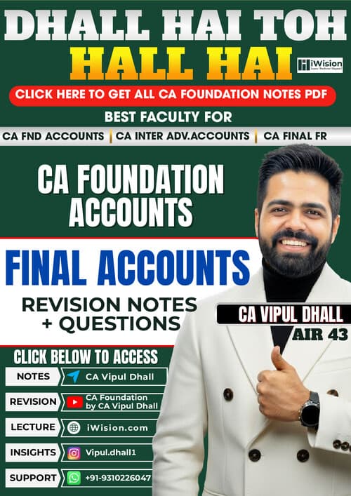 First page of Final accounts notes by CA Vipul Dhall