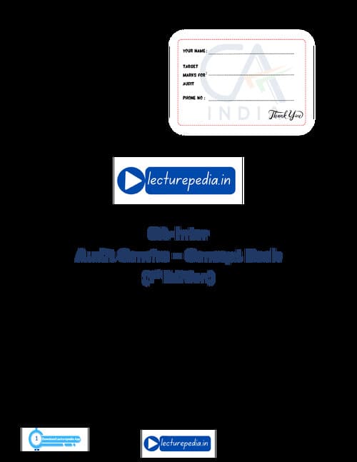 First page of Audit Concise Concept Book - CA Balakrishna Sir Revision Notes in just 50 pages !