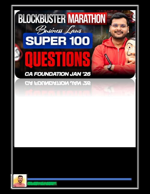 First page of SUPER 100 QUESTIONS OF LAW.CA Foundation By CA Ashish Asati sir(Pratigya CA)