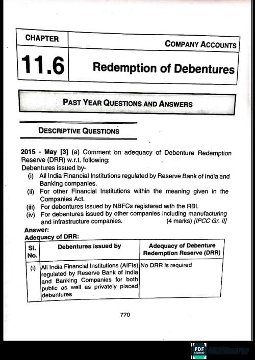 First page of Scanner for Redemption of debentures