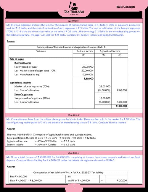 First page of Taxation question