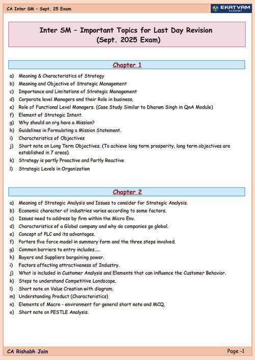 First page of SM revision