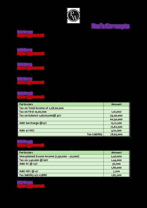 First page of Income Tax Rambaan Solution Notes May 26 - PW Solutions for the MCQ's