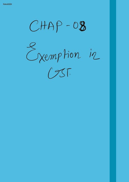 First page of GST(idt)- Exemption Summary. Covering All Exemptions - VB Sir.