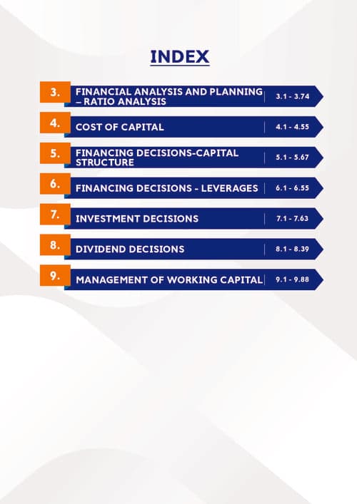 First page of Financial Management question practice Includes questions from module, MTP, RTP,PYQ By CA Rahul Panchal