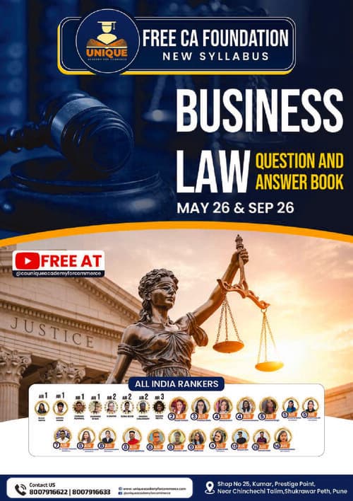 First page of Business Law Question Bank for upcoming exams CA FOUNDATION
