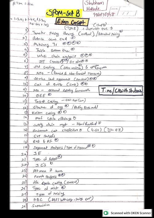 First page of SPOM SET B - MOST IMPORTANT CONCEPT EXAM POINT OF VIEW Exam date - 05/02/26