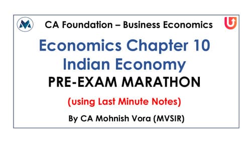First page of CA FOUNDATION BUSINESS ECONOMICS CHAPTER 10 INDIAN ECONOMY BY MVSIR