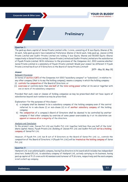 First page of Question bank of shubham single