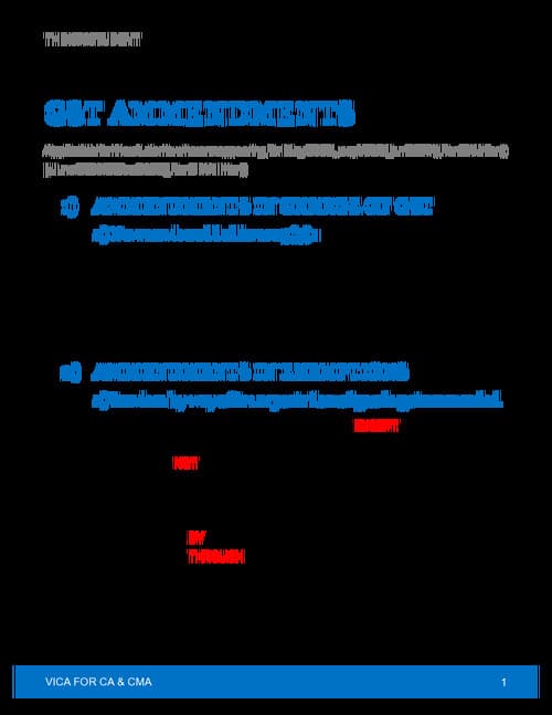First page of GST ammendments material, let me know if I need to add any ammendments