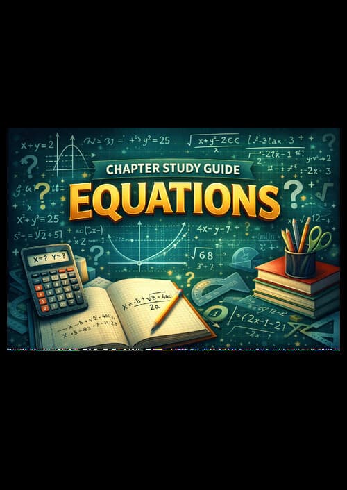 First page of Chapter covers linear equations, simultaneous equations in 2-3 variables, quadratic equations, and inequalities for CA Foundation Quant Aptitude.