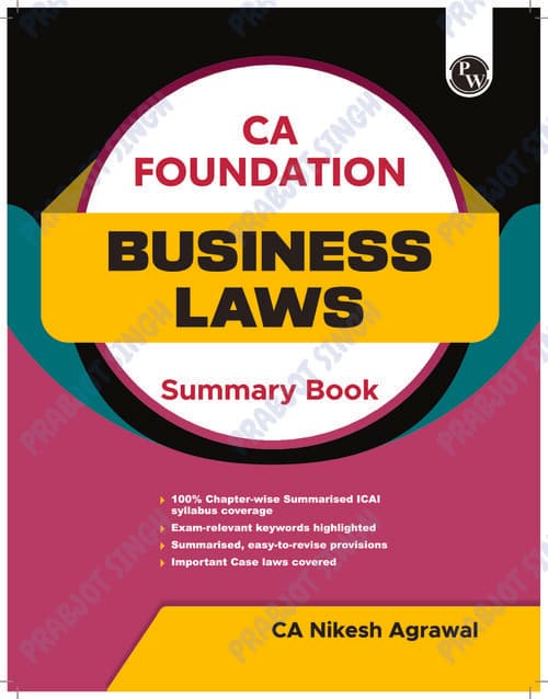 First page of CA Nikesh Agrawal from pw full book of law