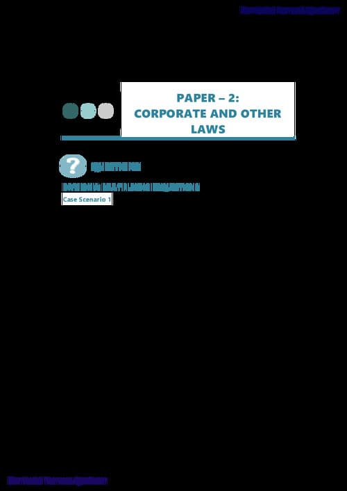 First page of CA INTERMEDIATE SUBJECT:- CORPORATE AND OTHER LAWS RTP FROM SEPTEMBER 2024 TO JANUARY 2026