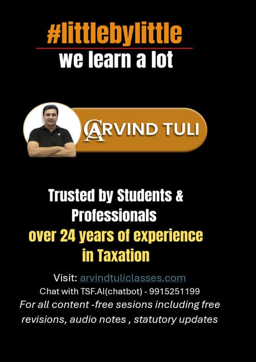 First page of MAY 26 :Have uploaded Amendments file, revision notes, and revsion lecture links on the website arvindtuliclasses.com I am also sharing a consolidated Amendment file here which you can share with everyone. Also there is a small update by ICAI regarding the salary computation for 4 lacs and 8 lac after my discussion with Board of Studies - i will be covering all this in the session, link is on the website
