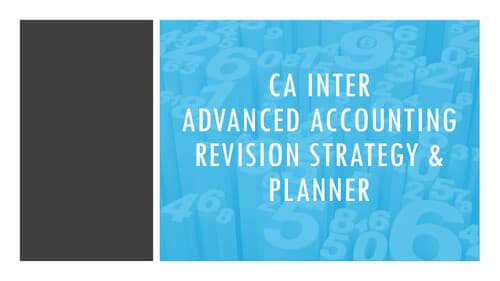 First page of Advance Accounting 6 DAYS Planner for Preparation #CAInter