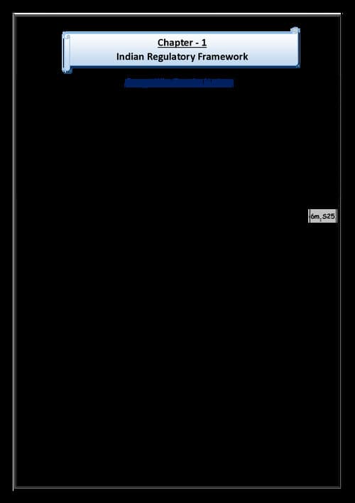 First page of Indian regulatory framework - question bank By ca nikesh agarwal sir ..