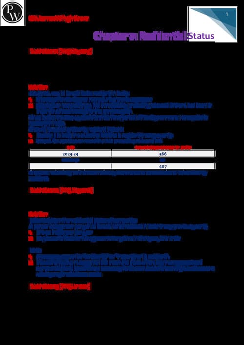 First page of Residental Status PYQ