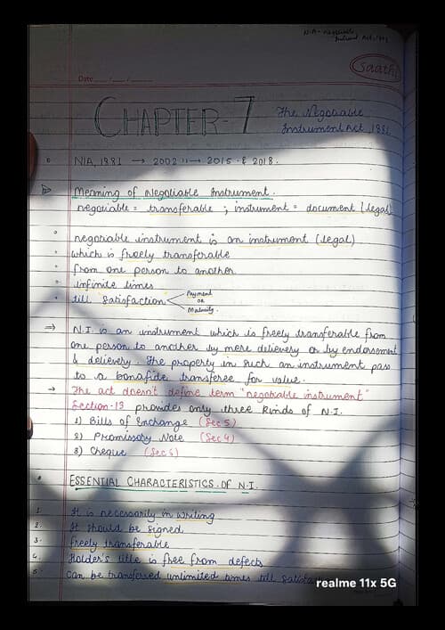 First page of NIA,1881 Handwritten notes CA foundation