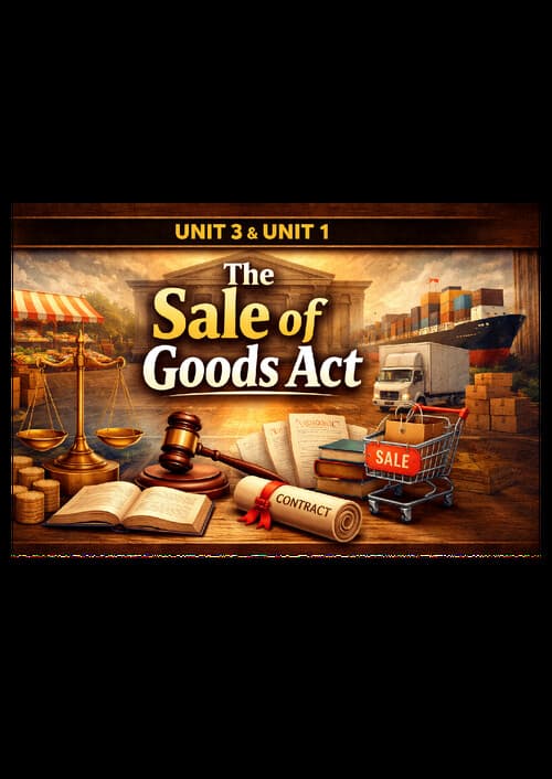 First page of Chapter 6.The Sale Of Goods Act Business Law Unit 3 and 1 covered