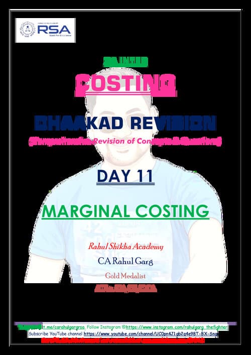 First page of Marginal costing by rahul garg