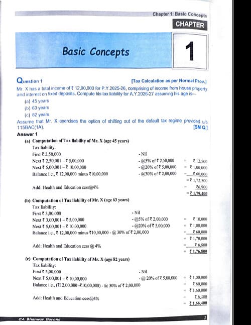 First page of Ca Inter compiler ch 1 , CA Bhanwar Borana